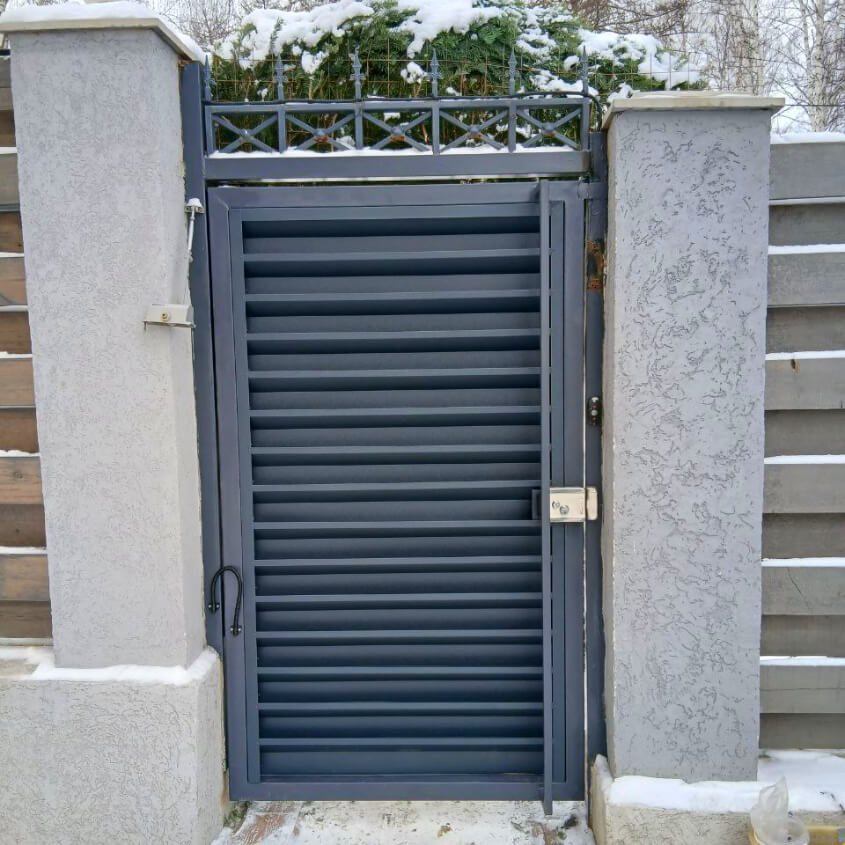 Фото 3 Забор жалюзи ХайТек 7024 МАТТЕ Серый Графит матовый двусторонний