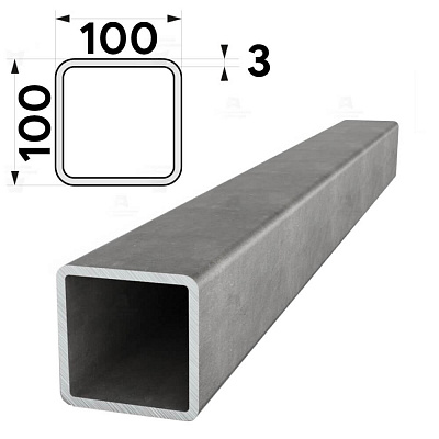 Труба профильная 100х100х3мм длина 12 метров (рез кратно 1м)