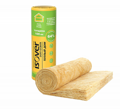 Утеплитель ИЗОВЕР Теплый Дом 1*100*1220*7000 мм 8,54 м2 0.854 м3 фото Центр Металлокровли