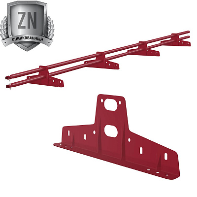 Снегозадержатель трубчатый СТАНДАРТ 45х25мм 3 метра 4 опоры RAL3003 Рубин