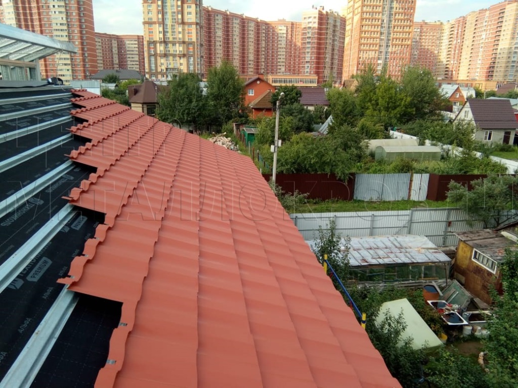 Металлочерепица Геркулес 8004 терракотовый Стальной Бархат от Центра Металокровли в Талдыкоргане