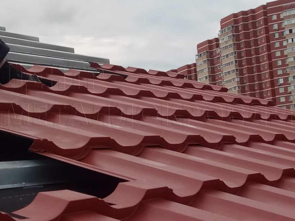 Металлочерепица Геркулес 8004 терракотовый Стальной Бархат от Центра Металлокровли в Талдыкоргане