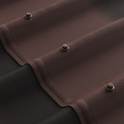 Черепица Ондулин цвет коричневый крепление на кровле