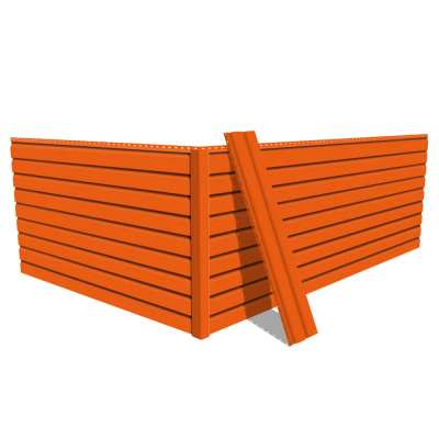 Фото сайдинга металлического (металлосайдинга) Корабельная доска RAL2004 Оранжевый Апельсин для фасада дома